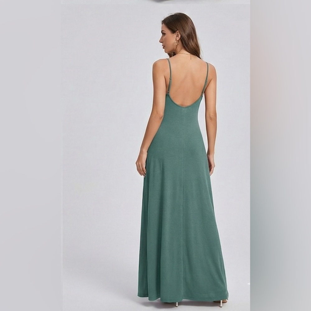 LAST ONE 🔥 Cami Maxi Flared Tee Dress Blue/Green - Picture 4 of 7